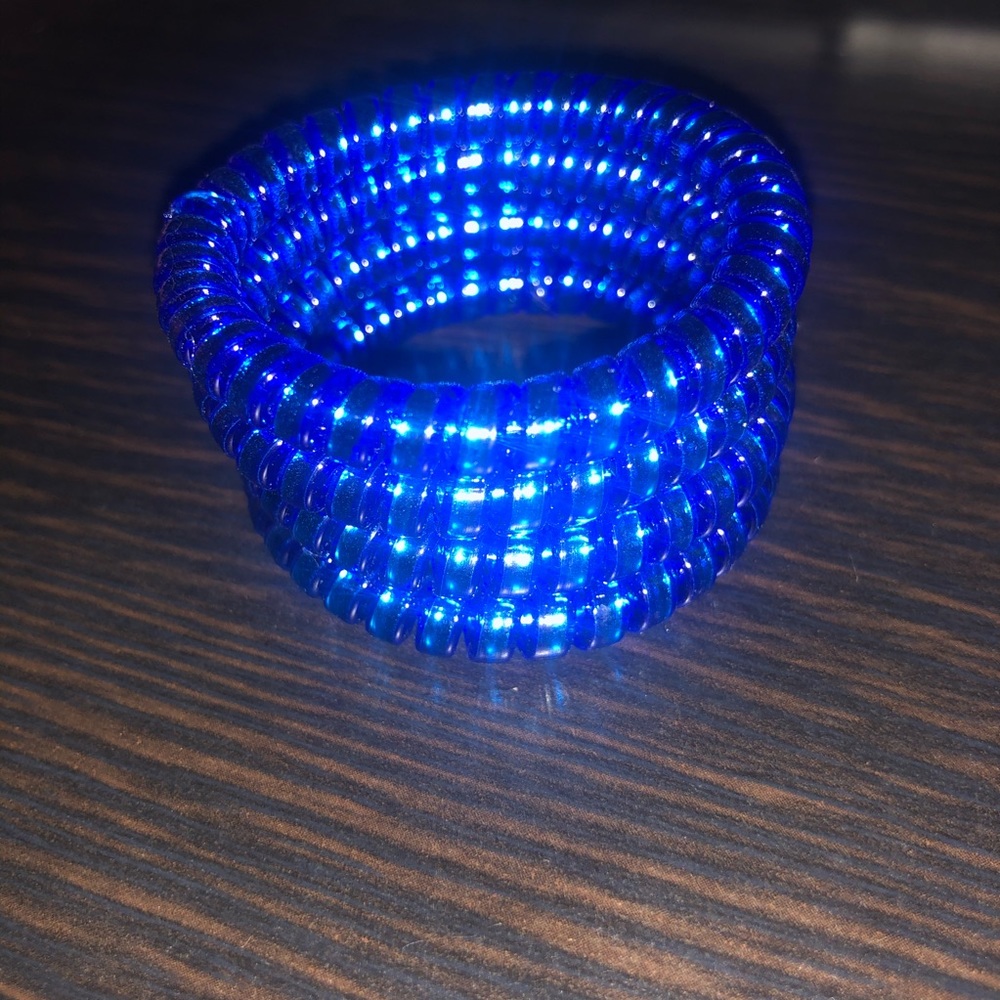 Blue Wire Telephone Cord Hair Ties